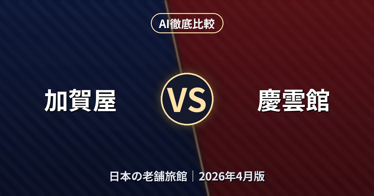 加賀屋 vs 慶雲館｜日本の老舗旅館AI徹底比較