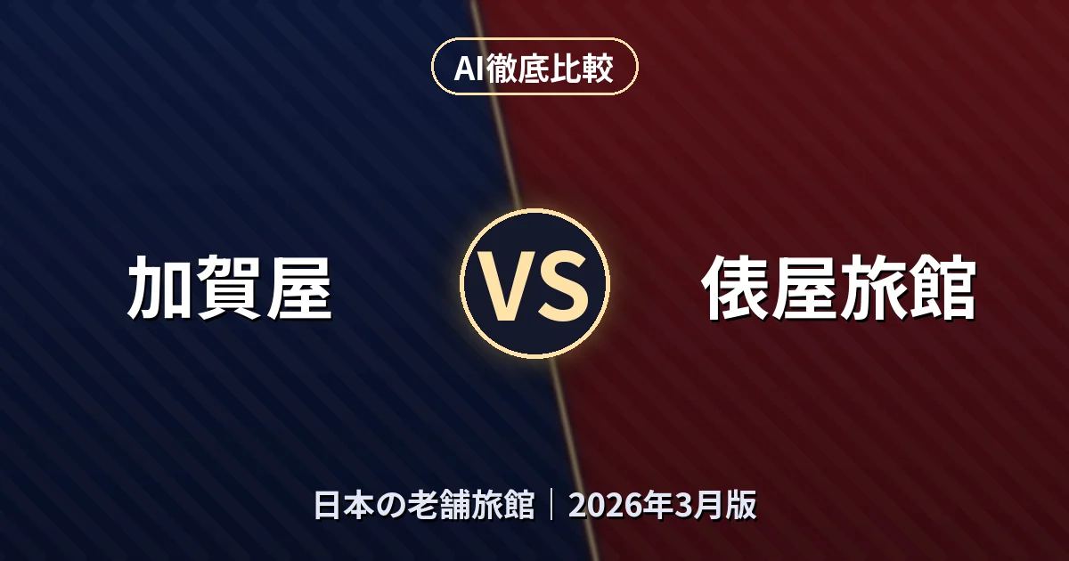 加賀屋 vs 俵屋旅館｜日本の老舗旅館AI徹底比較