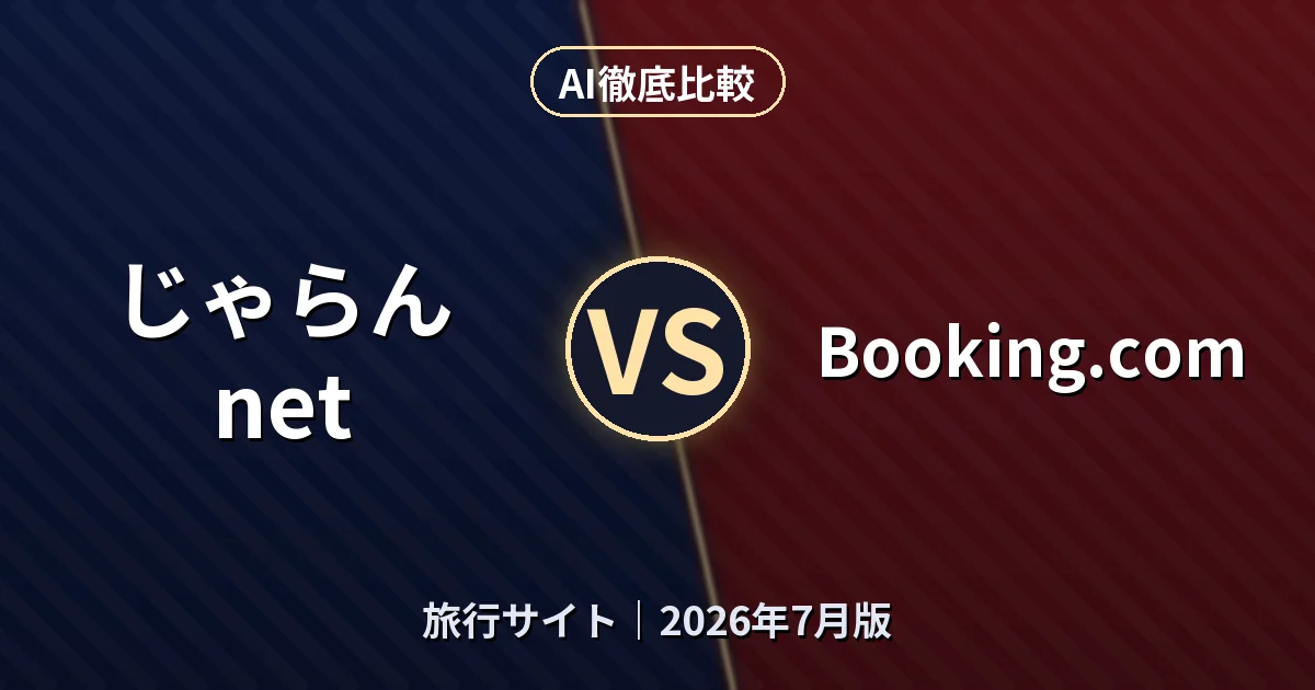 じゃらんnet vs Booking.com｜旅行サイトAI徹底比較