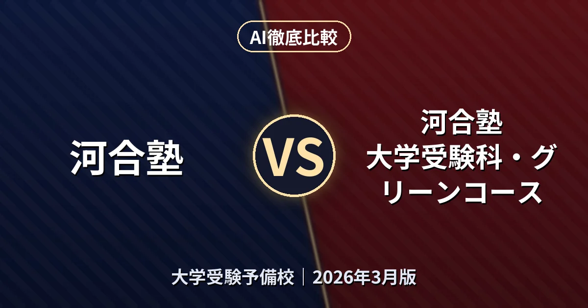河合塾 河合塾 vs 河合塾 大学受験科・グリーンコース｜大学受験予備校AI徹底比較
