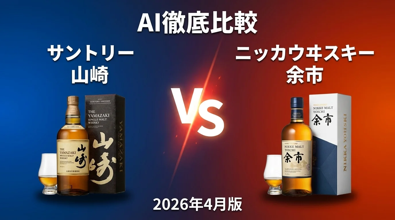 サントリー 山崎 vs ニッカウヰスキー 余市｜ウイスキー AI徹底比較