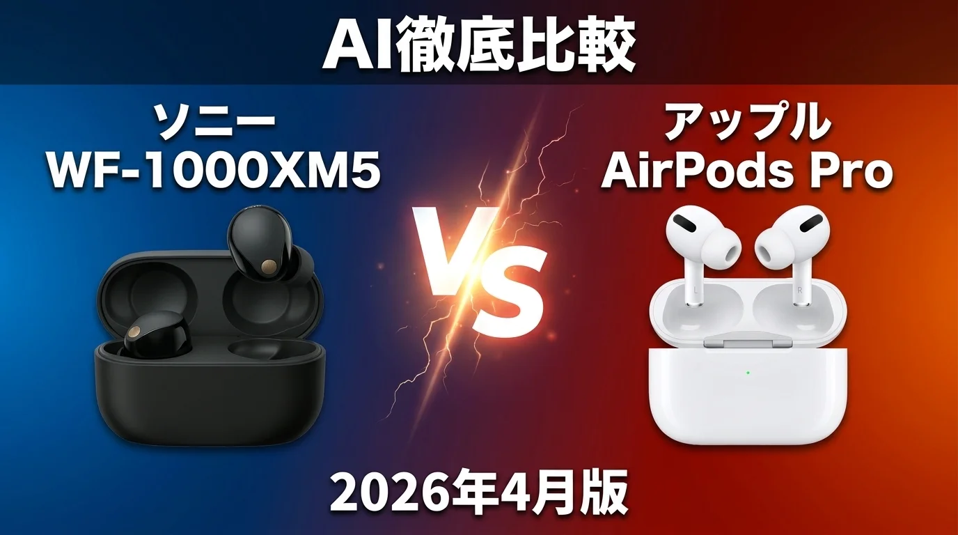 ソニー WF｜1000XM5 vs アップル AirPods Pro — 完全ワイヤレスイヤホン AI徹底比較