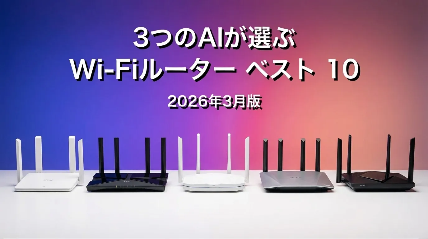 3つのAIが徹底評価。2026年3月版Wi-FiルーターおすすめAIランキング